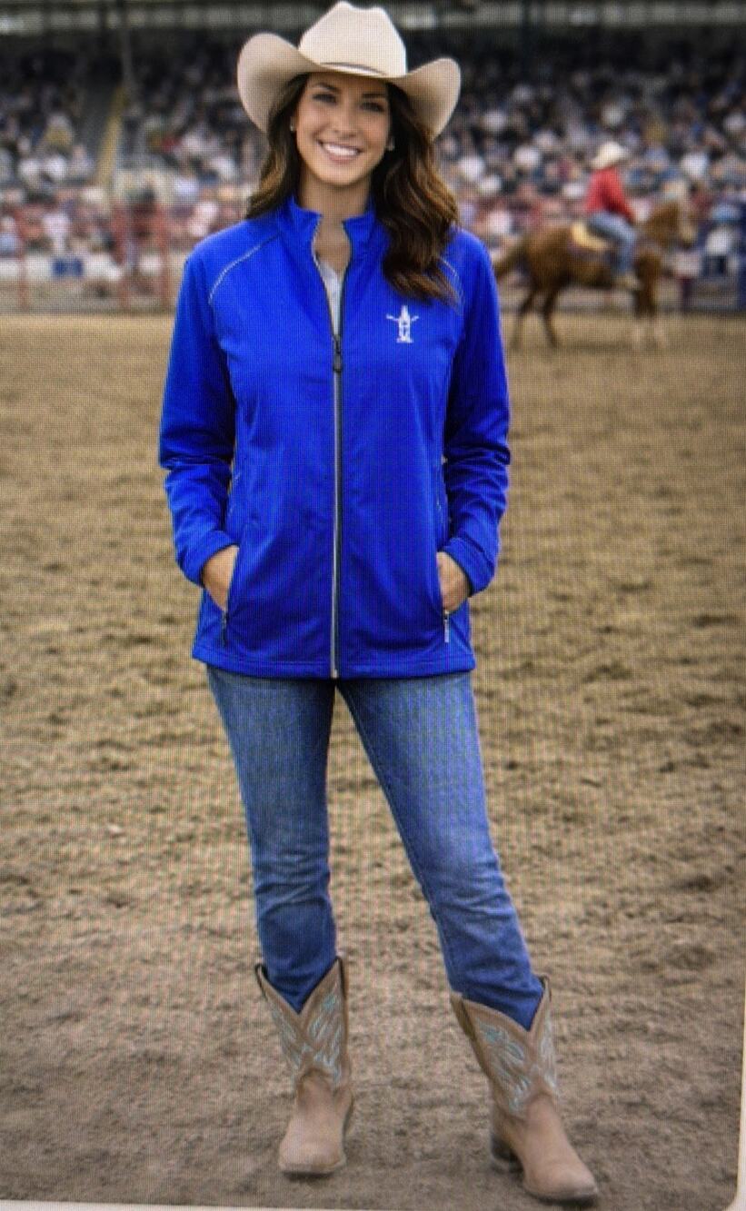 HOUSTON LIVESTOCK Show Rodeo Blue Stitched Full Zip Jacket 3XL 90th anniversary